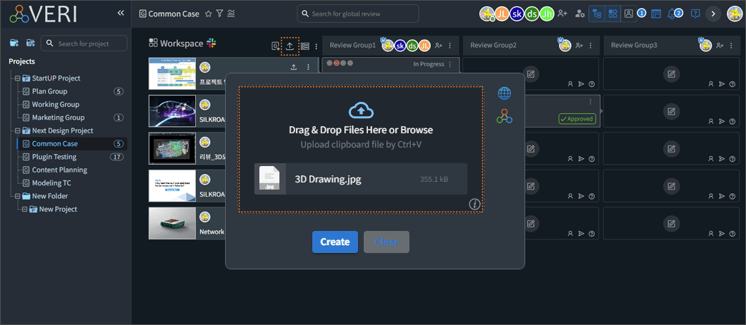 Create a review & upload files